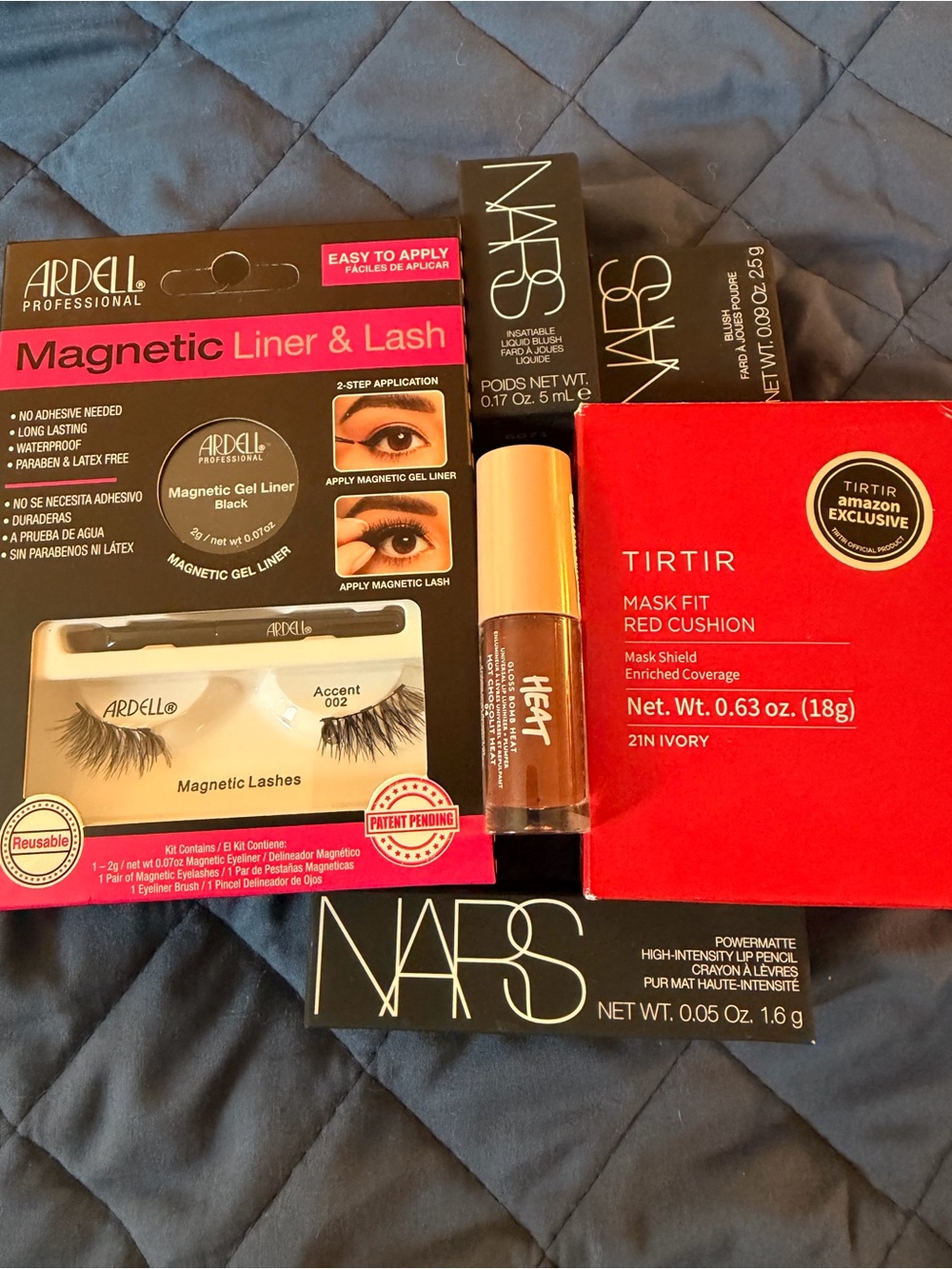 NWT NARS TIRTIR Ardell Makeup Beauty Bundle Blush Lip Lashes Cushion